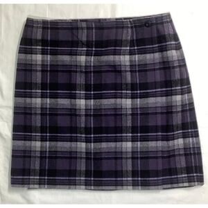 Madison & Max purple plaid wool blend skirt women’s 14P/12R